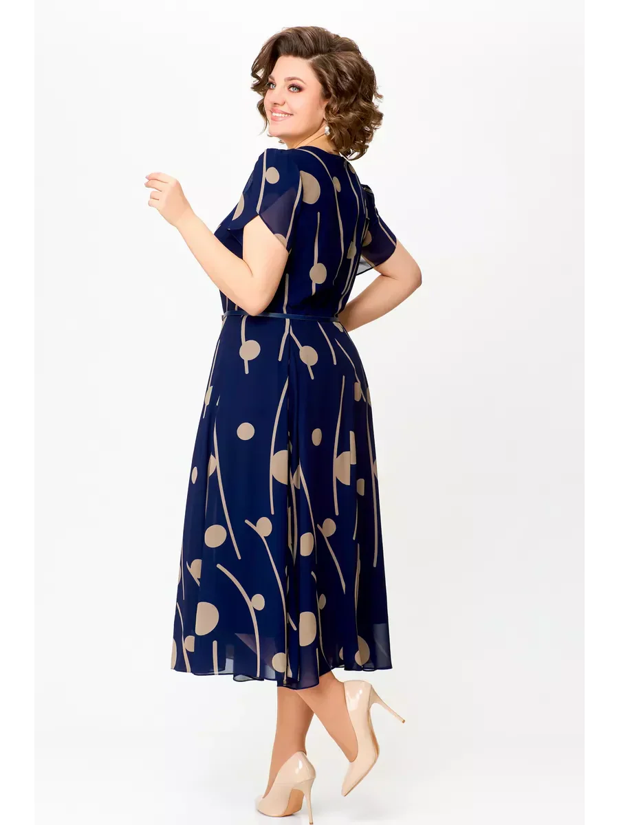 Anouk | Chic Chiffon Midi Dress with Flowing Elegance