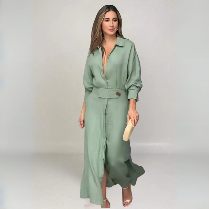 Penelope | Elegant Fluid Shirt Dress