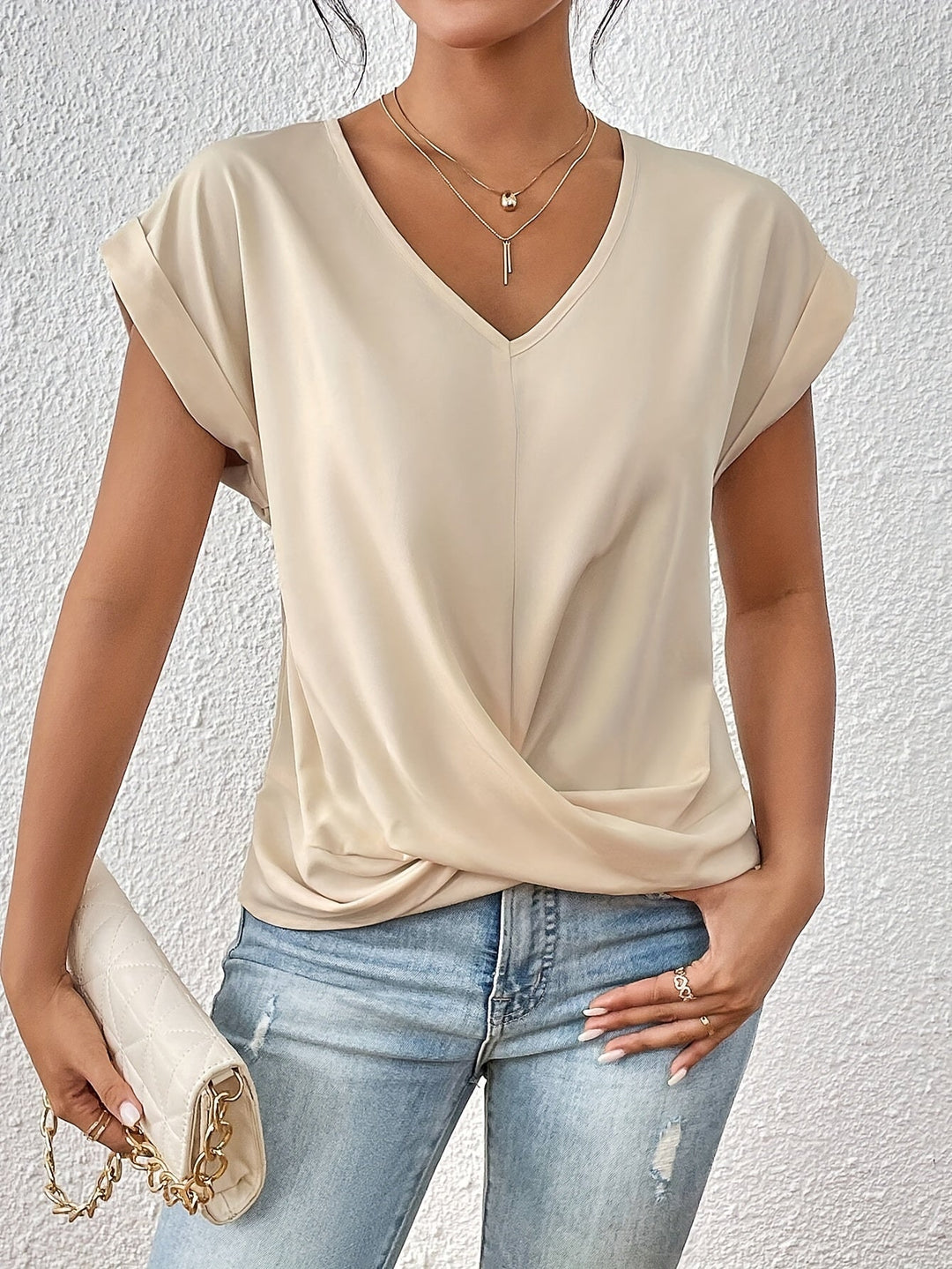 Eloise | V-Neck Top with Knot Detail