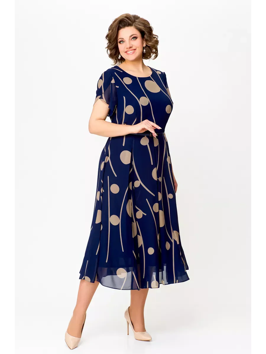 Anouk | Chic Chiffon Midi Dress with Flowing Elegance