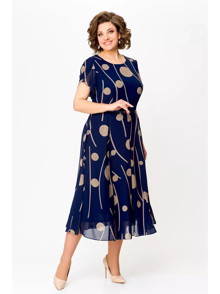 Anouk | Chic Chiffon Midi Dress with Flowing Elegance