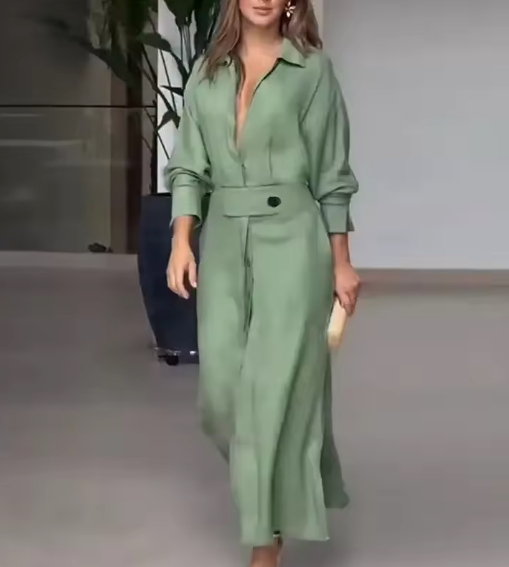 Penelope | Elegant Fluid Shirt Dress