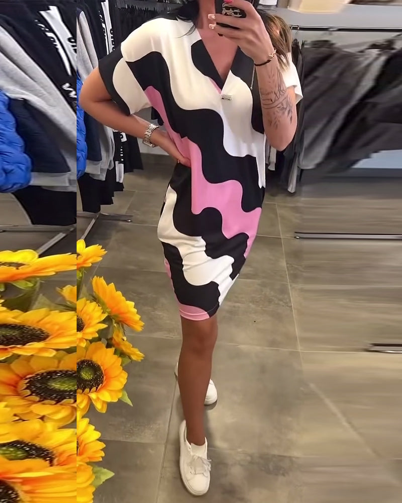 Mackenzie | V-Neck Midi Dress with Pockets