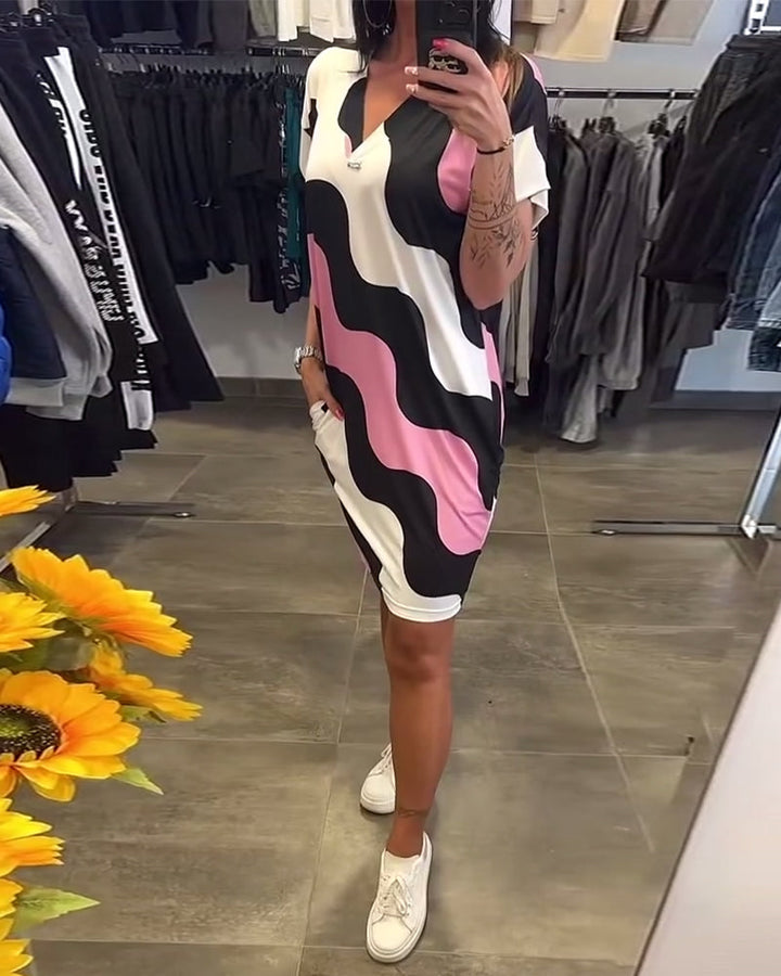 Mackenzie | V-Neck Midi Dress with Pockets