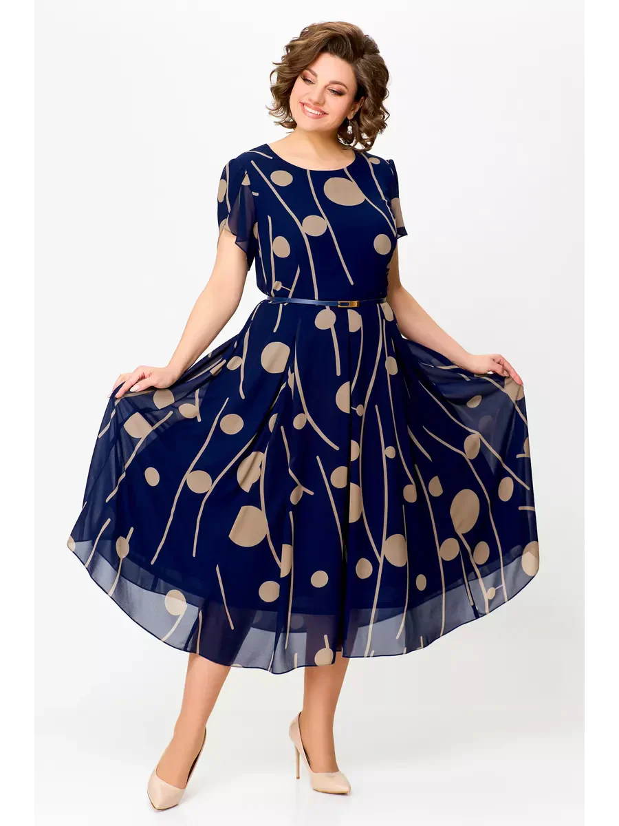 Anouk | Chic Chiffon Midi Dress with Flowing Elegance