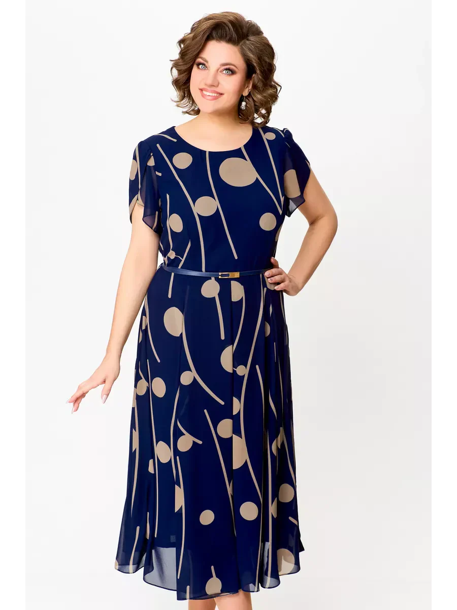 Anouk | Chic Chiffon Midi Dress with Flowing Elegance