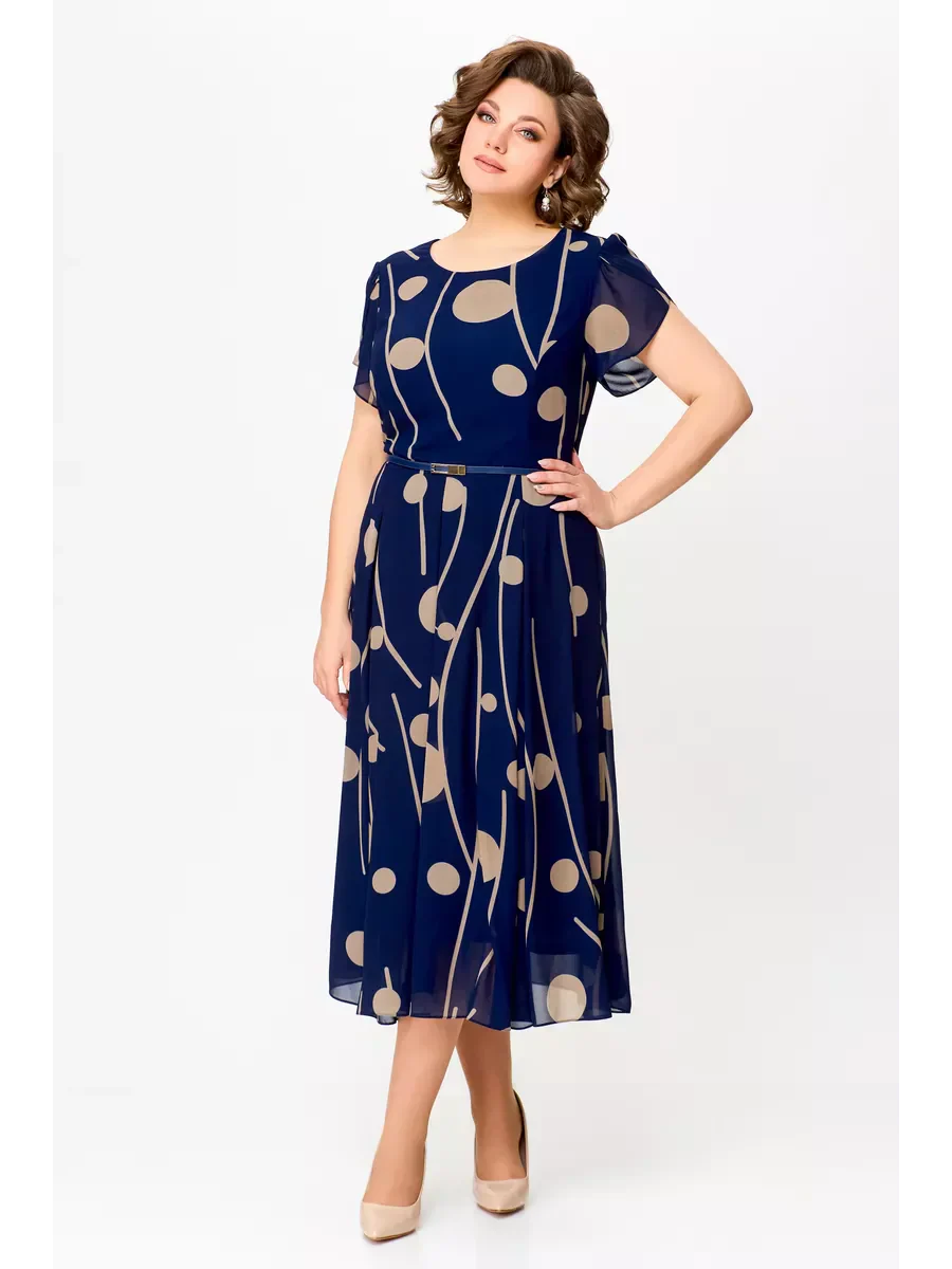 Anouk | Chic Chiffon Midi Dress with Flowing Elegance