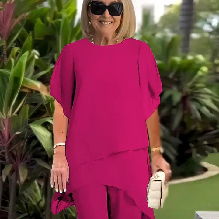 Herlene | Chic Asymmetrical Top and Pants Set